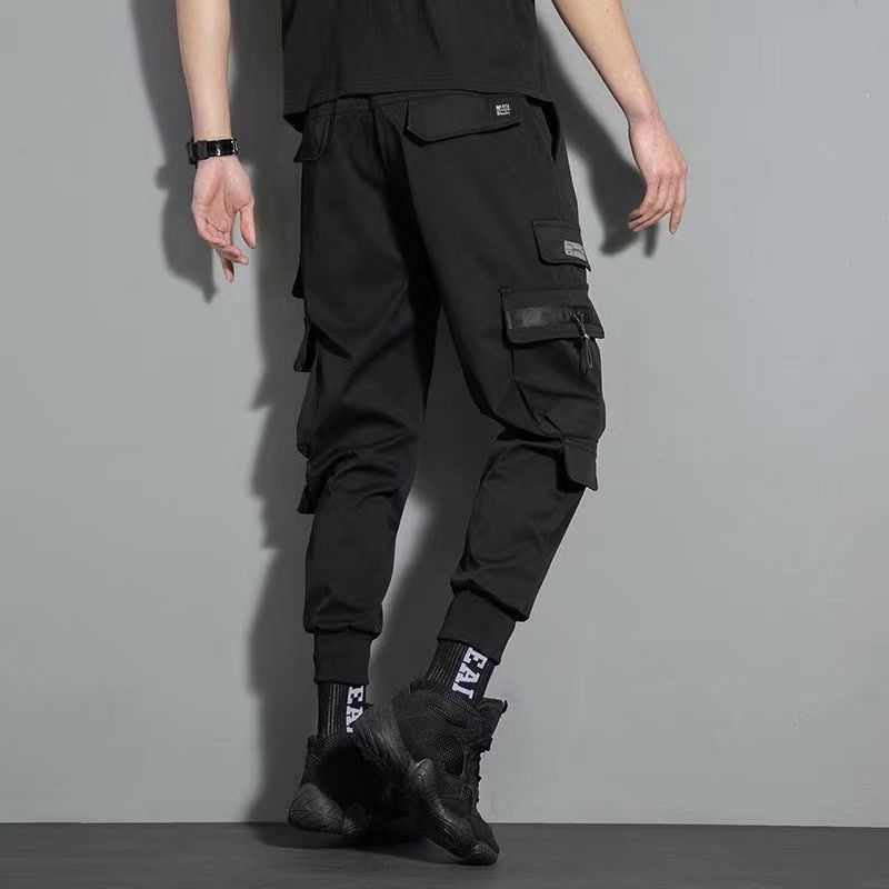 Overalls men's hip-hop trousers Korean style trendy loose casual pants men's sports harem pants