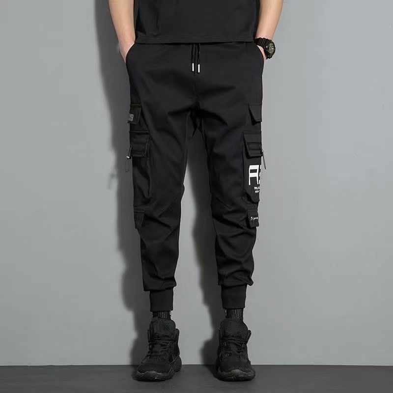 Overalls men's hip-hop trousers Korean style trendy loose casual pants men's sports harem pants
