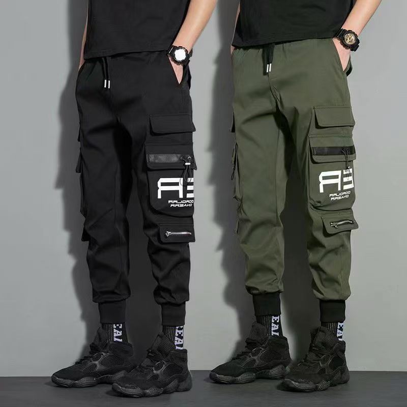Overalls men's hip-hop trousers Korean style trendy loose casual pants men's sports harem pants