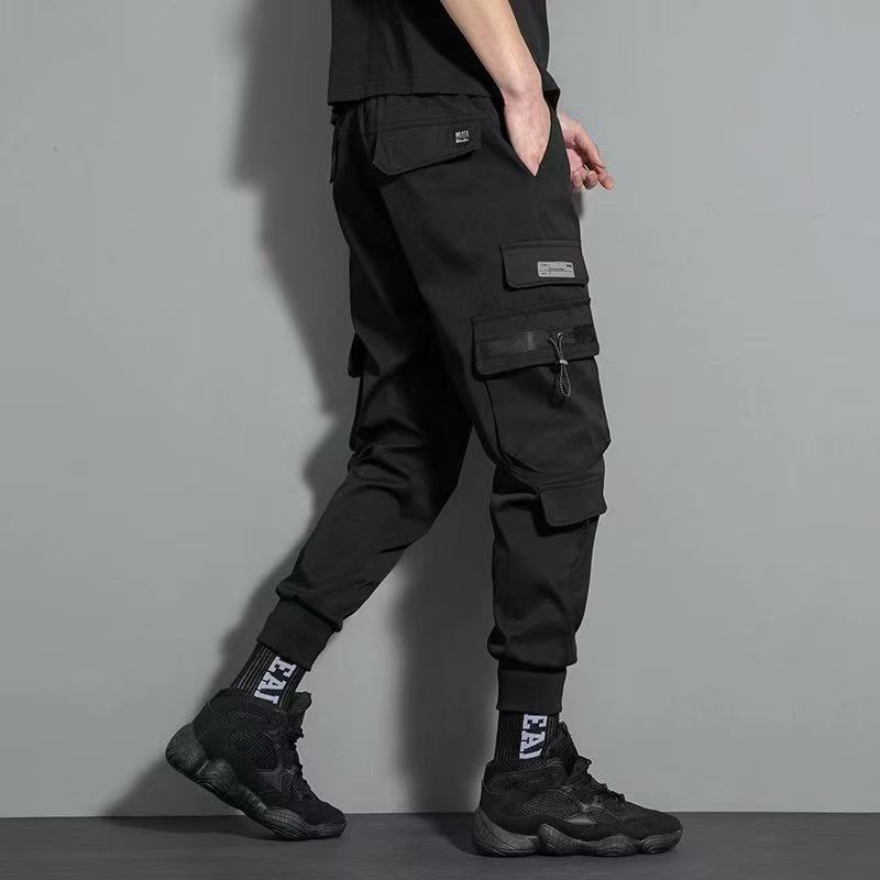 Overalls men's hip-hop trousers Korean style trendy loose casual pants men's sports harem pants