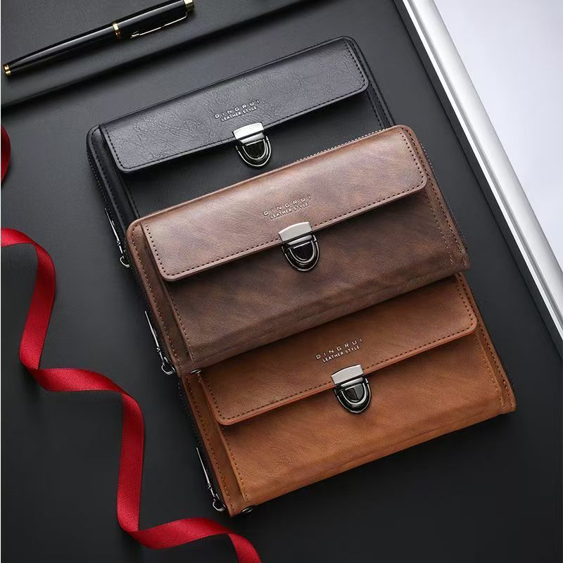 Hot selling men's wallet with fashionable zipper long wallet with multiple card slots casual large capacity mobile wallet multifunctional hand-held bag