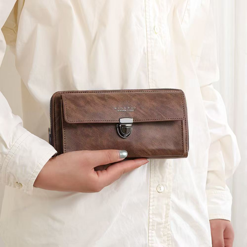 Hot selling men's wallet with fashionable zipper long wallet with multiple card slots casual large capacity mobile wallet multifunctional hand-held bag