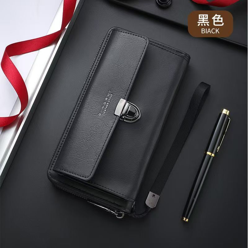 Hot selling men's wallet with fashionable zipper long wallet with multiple card slots casual large capacity mobile wallet multifunctional hand-held bag