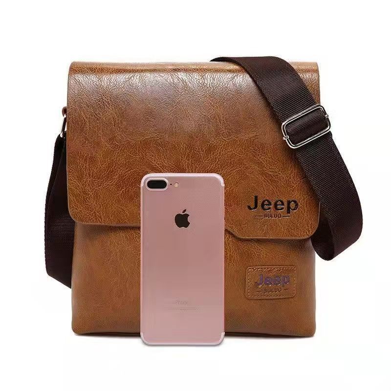 （2-piece set）Men Tote Bags Set JEEP BULUO Famous Brand New Fashion Man Leather Messenger Bag Male Cross Body Shoulder Business Bags For Men