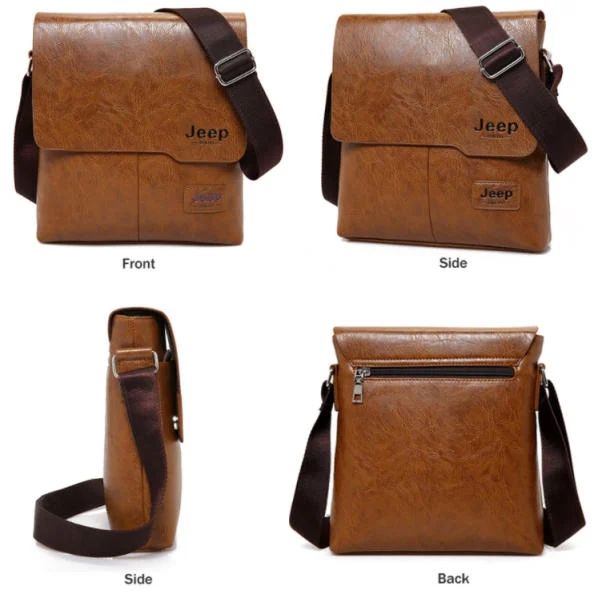 （2-piece set）Men Tote Bags Set JEEP BULUO Famous Brand New Fashion Man Leather Messenger Bag Male Cross Body Shoulder Business Bags For Men