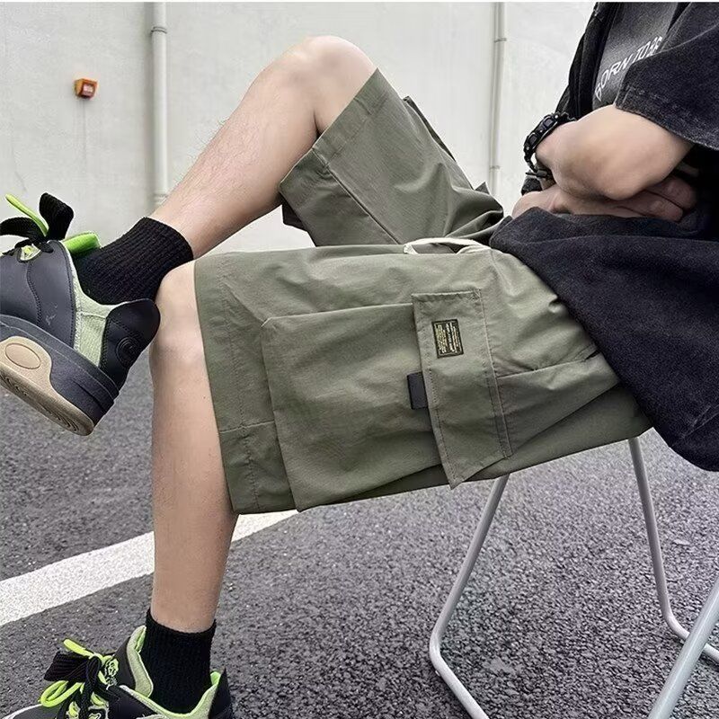 Men's Summer Cargo Shorts, Thin & Breathable, Loose Fit Sports Shorts, American Style Casual Streetwear, Fashion Outdoor Five-Point Pants