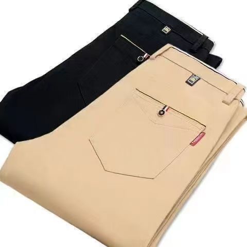 Fashion New Men's Slim Boutique Tight Fitting Pleated Thread Closing Beam Casual Trousers Pencil Pants