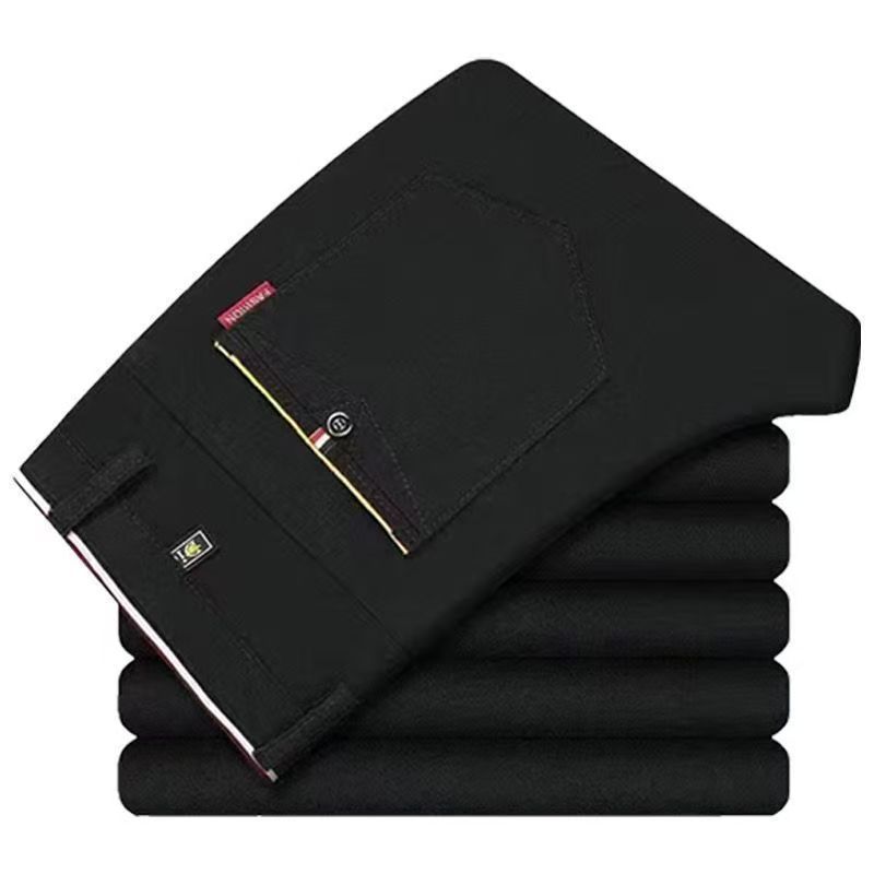 Fashion New Men's Slim Boutique Tight Fitting Pleated Thread Closing Beam Casual Trousers Pencil Pants