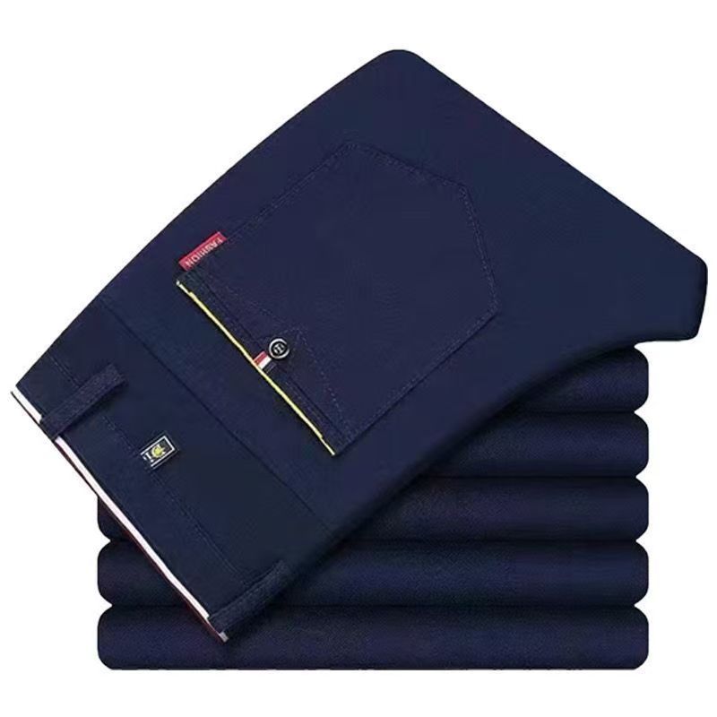 Fashion New Men's Slim Boutique Tight Fitting Pleated Thread Closing Beam Casual Trousers Pencil Pants