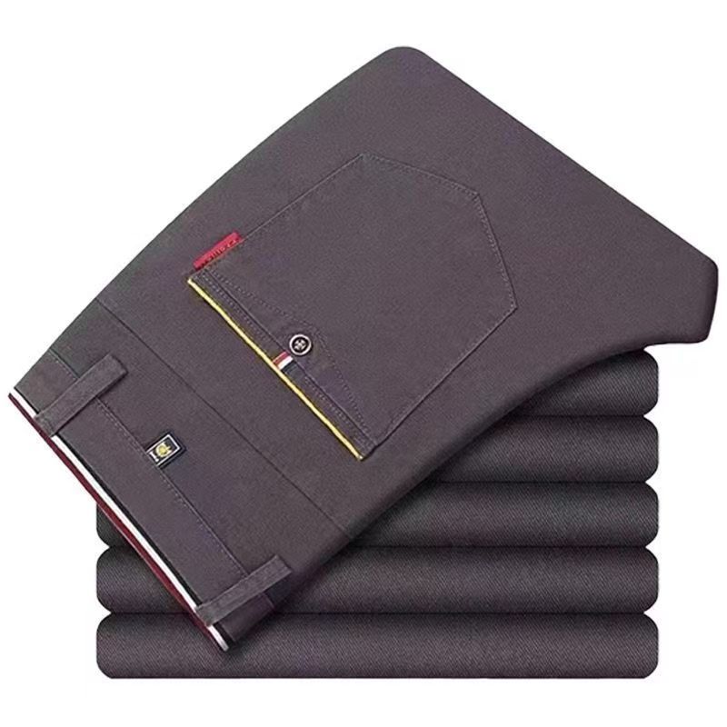 Fashion New Men's Slim Boutique Tight Fitting Pleated Thread Closing Beam Casual Trousers Pencil Pants