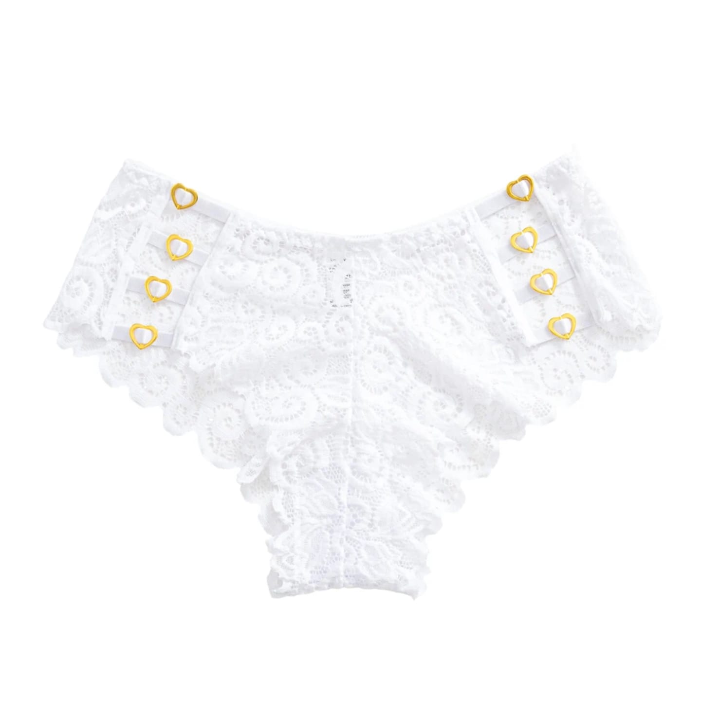 3 pieces Women’s Lace Brief Panty with Heart Ring Detail – Elegant Stretch Lingerie