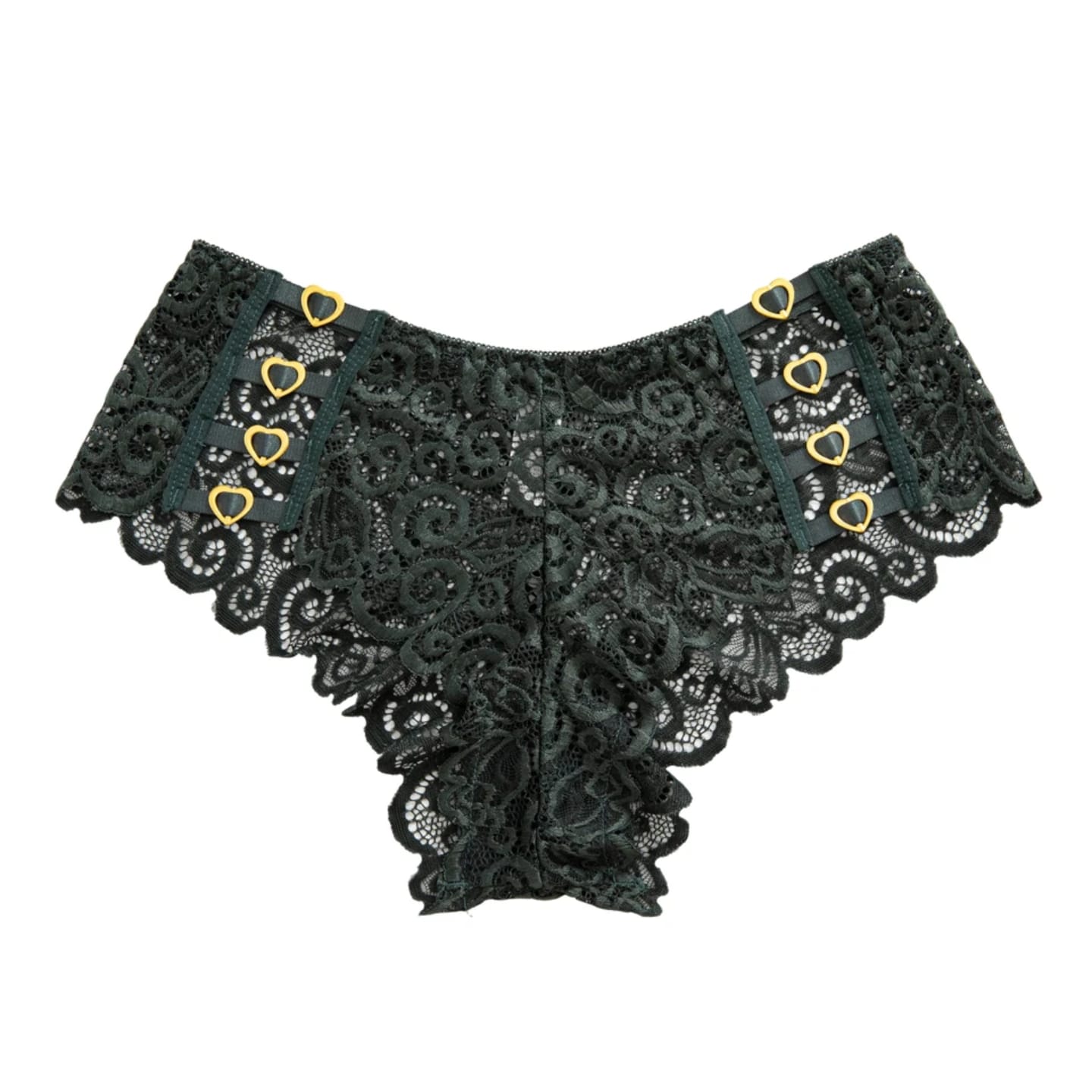 3 pieces Women’s Lace Brief Panty with Heart Ring Detail – Elegant Stretch Lingerie