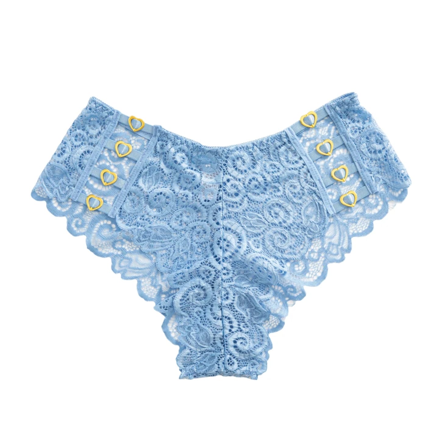 3 pieces Women’s Lace Brief Panty with Heart Ring Detail – Elegant Stretch Lingerie