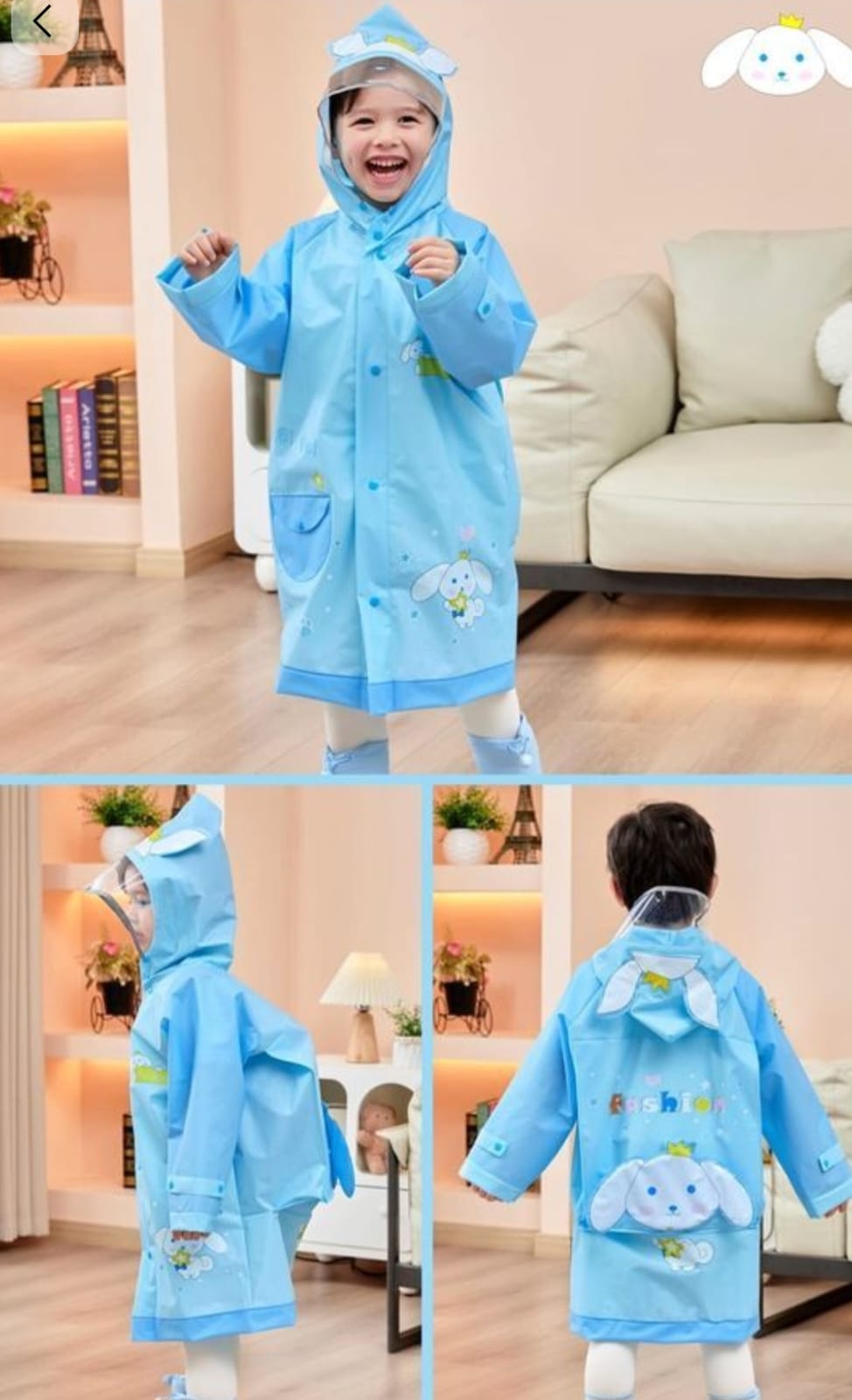 Kids Waterproof Rain Coat with Hood – Lightweight Cartoon Rain Jacket for Boys & Girls