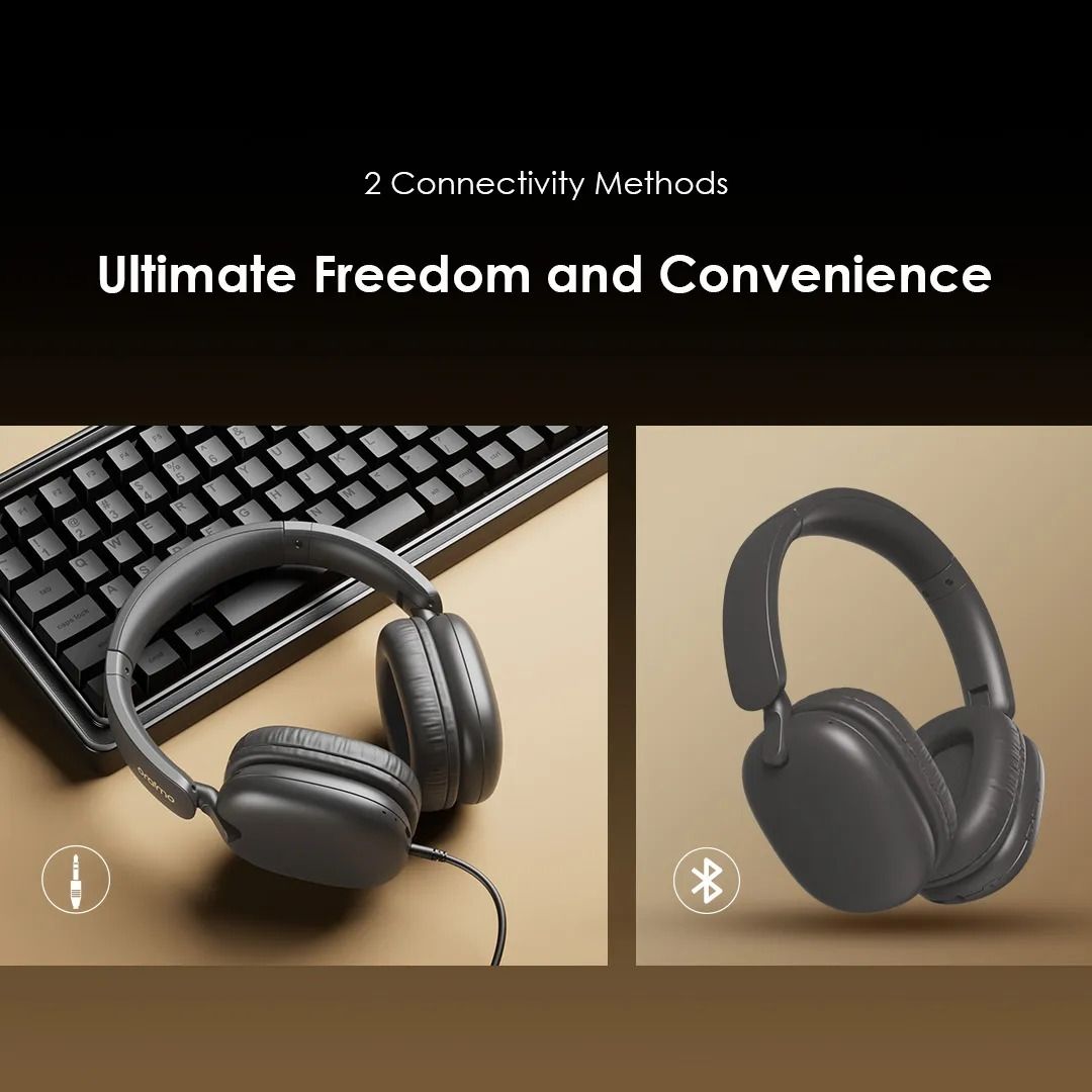 Oraimo BoomPop Lite ENC Over-Ear Wireless Bluetooth Headphones, Boom Pop lite- 65H Playtime, Gaming headphones, 360 Surround sound audio