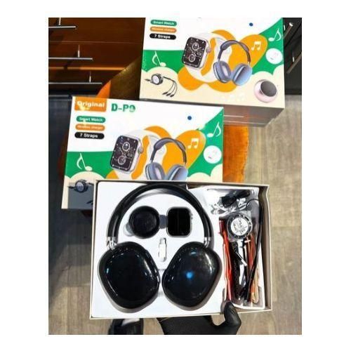 D-P9 unisex Smartwatch Waterproof, supports calls, Android/IOS comes with headphones, a Bluetooth speaker, 7straps, an OTG Lighting to type-C transit port, wireless charger plus a high display watch