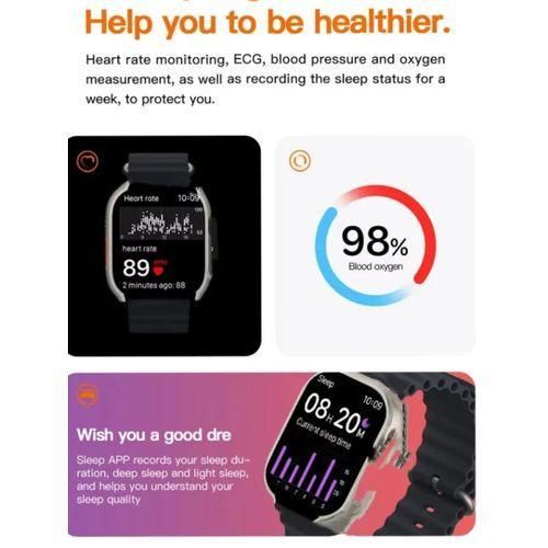 D-P9 unisex Smartwatch Waterproof, supports calls, Android/IOS comes with headphones, a Bluetooth speaker, 7straps, an OTG Lighting to type-C transit port, wireless charger plus a high display watch