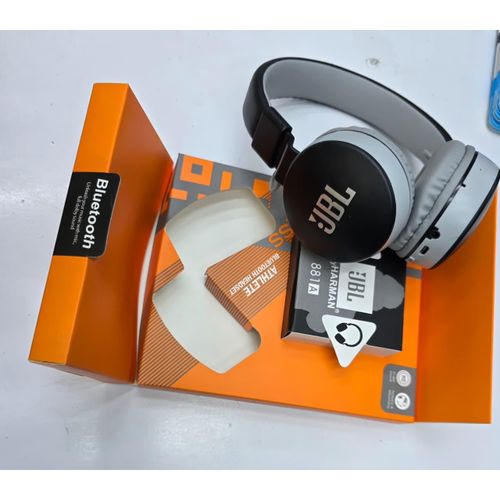 JBL MS-881A 4-in-1 Wireless Bluetooth Headphones Over-Ear with Deep Bass, inbuilt microphone for calls, FM Radio & Micro SD Support - Black