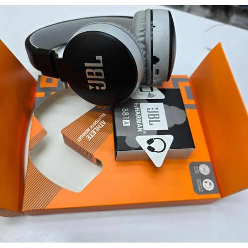 JBL MS-881A 4-in-1 Wireless Bluetooth Headphones Over-Ear with Deep Bass, inbuilt microphone for calls, FM Radio & Micro SD Support - Black