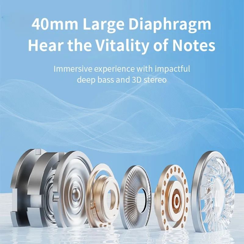 Amaya AEB-H360D Active Noise Cancellation (ANC) Over-Ear Wireless Bluetooth Headphones surround sound, comfortable, 40H lasting battery, Bluetooth 5.3, low-latency gaming, AI call noise reduction