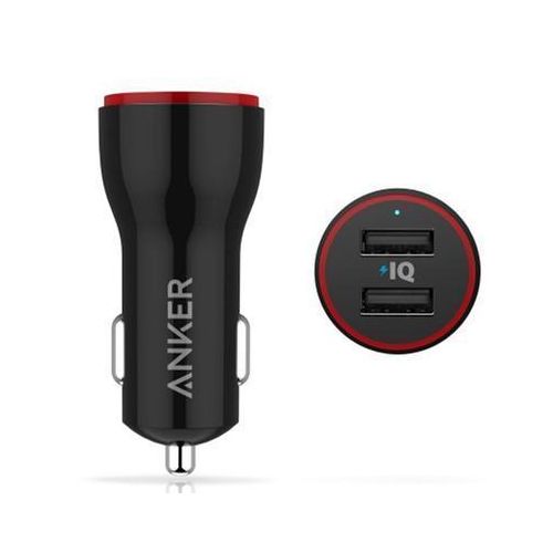 ANKER A2310H11 PowerDrive 2 24W dual ports car charger– Fast Charging On the Road Designed with dual ports - BLACK