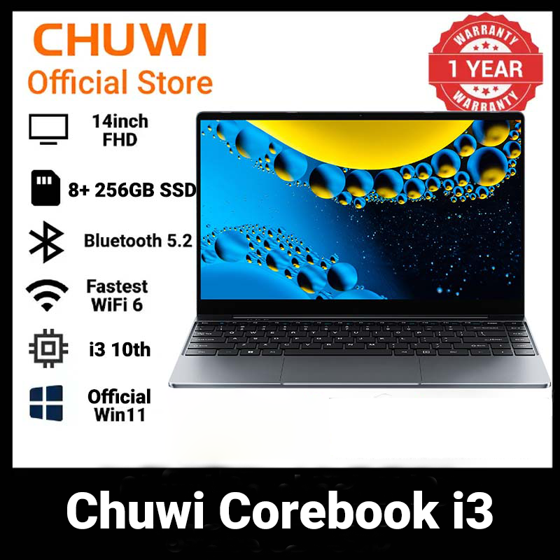 Brand new Chuwi Laptop Corebook i3 10th ultrabook: (kama i7 7th), 8GB+256GB SSD, 14" Full HD Ultrabook with Long Battery Life & Win 11 system WiFi6 Bluetooth 5.2