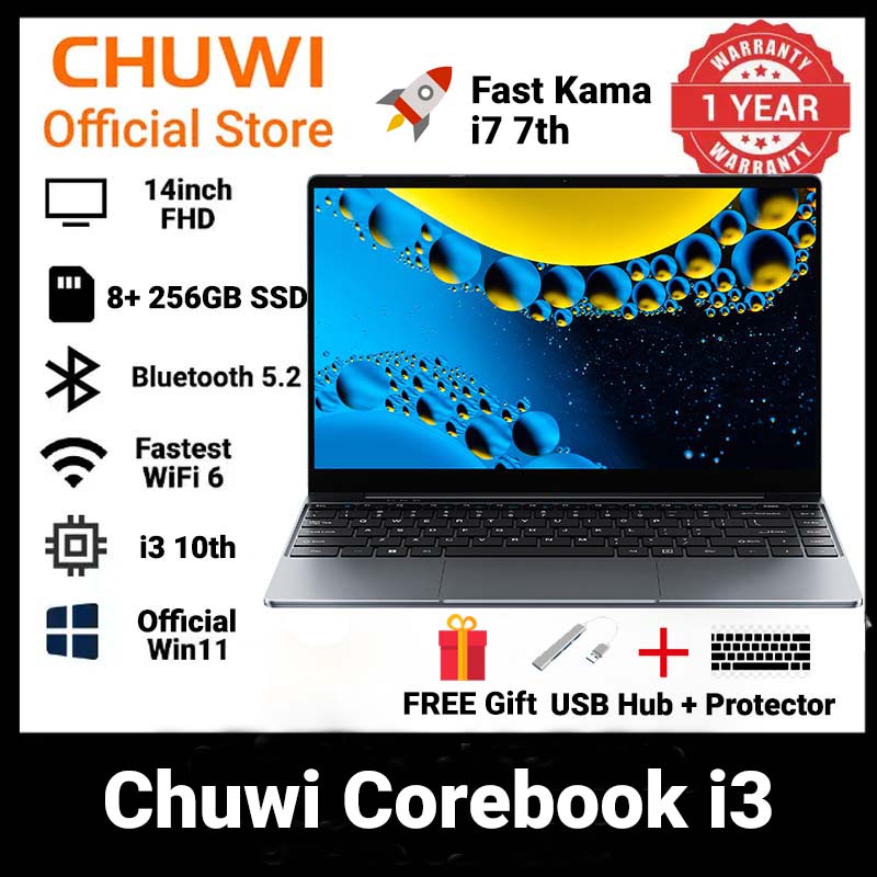Brand new Chuwi Laptop Corebook i3 10th ultrabook: (kama i7 7th), 8GB+256GB SSD, 14" Full HD Ultrabook with Long Battery Life & Win 11 system WiFi6 Bluetooth 5.2