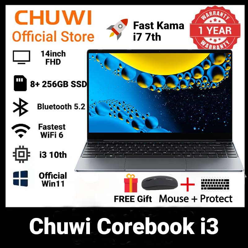 Brand new Chuwi Laptop Corebook i3 10th ultrabook: (kama i7 7th), 8GB+256GB SSD, 14" Full HD Ultrabook with Long Battery Life & Win 11 system WiFi6 Bluetooth 5.2