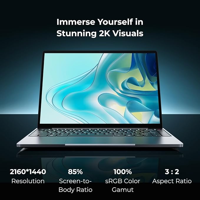 Brand New Chuwi Laptop CoreBook X 7430U 512GB+16GB 14" IPS Screen 2K Ultra-Smooth Multitasking Win 11 WiFi6 Bluetooth 5.2 65W USB-C PD Charging