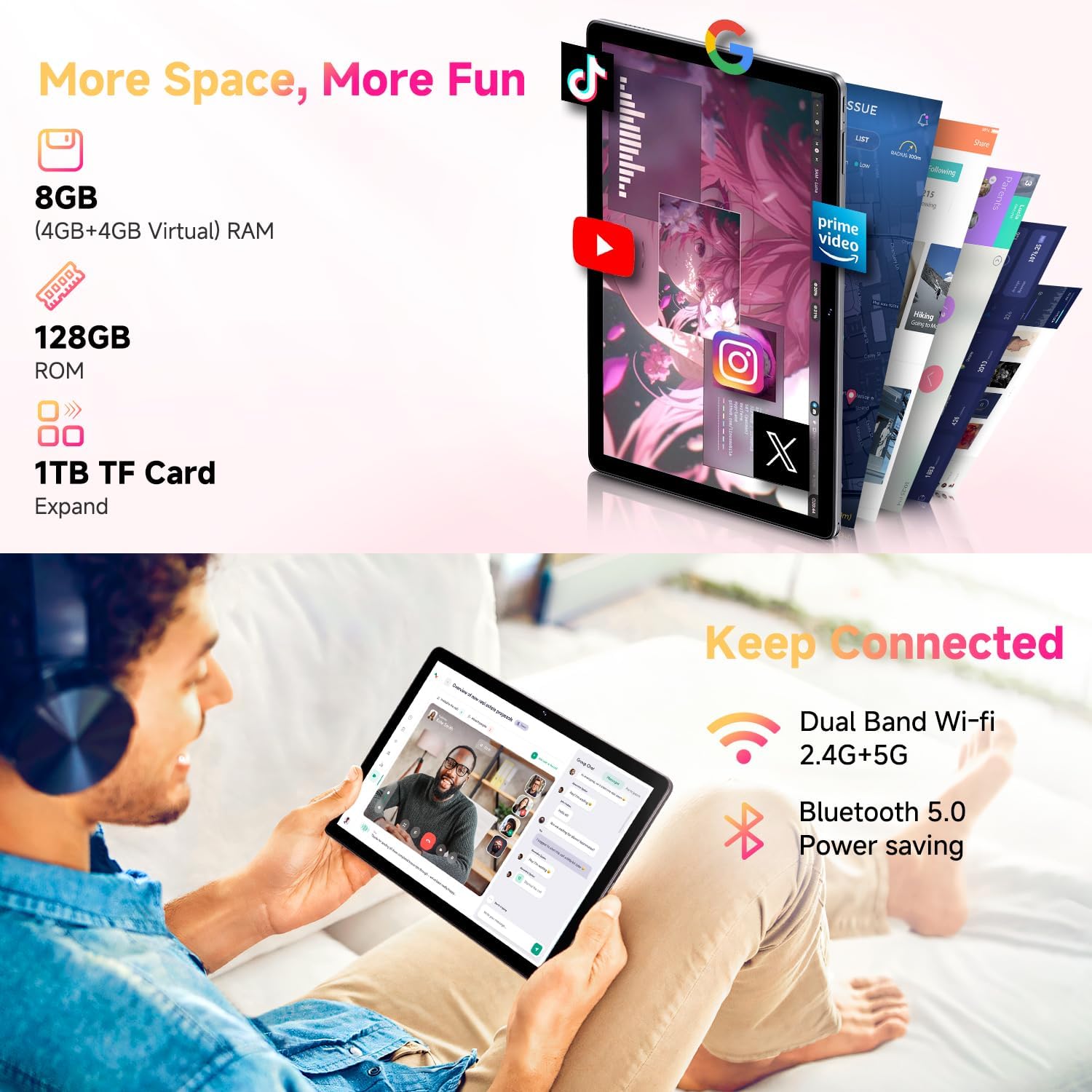 Brand New Chuwi Tablets Hi10 XPro Android 15 Unisoc Tiger T606 8(4+4)GB+128GB 7000mAh Large Battery 10.1" Full HD Win 11 WiFi6 Bluetooth 5.0 4G Dual SIM