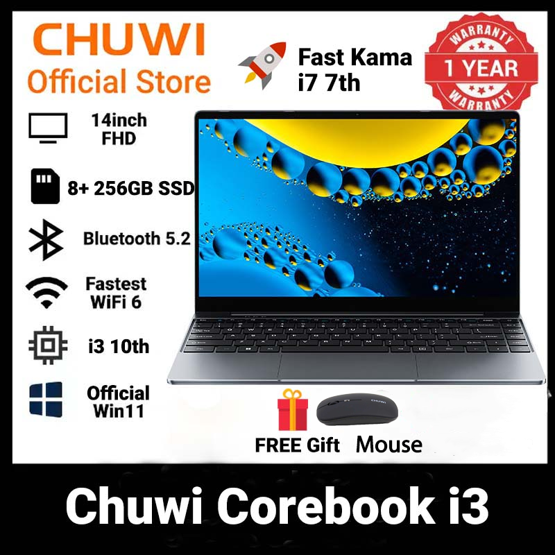 Brand new Chuwi Laptop Corebook i3 10th ultrabook: (kama i7 7th), 8GB+256GB SSD, 14" Full HD Ultrabook with Long Battery Life & Win 11 system WiFi6 Bluetooth 5.2