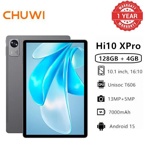 Brand New Chuwi Tablets Hi10 XPro Android 15 Unisoc Tiger T606 8(4+4)GB+128GB 7000mAh Large Battery 10.1" Full HD Win 11 WiFi6 Bluetooth 5.0 4G Dual SIM