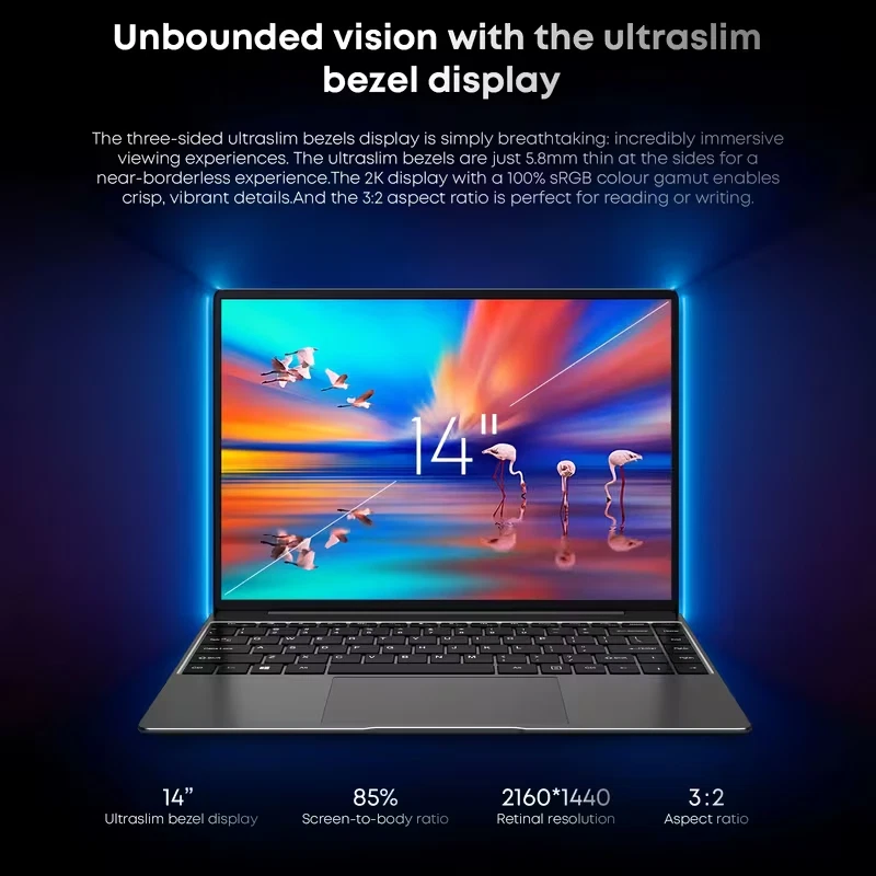Brand New Chuwi Laptop CoreBook X 7430U 512GB+16GB 14" IPS Screen 2K Ultra-Smooth Multitasking Win 11 WiFi6 Bluetooth 5.2 65W USB-C PD Charging