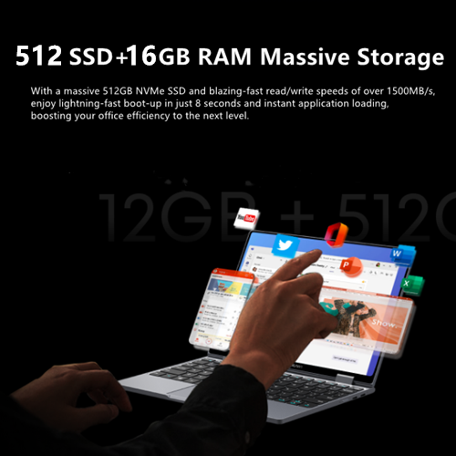 Brand New Chuwi Minibook X N150 Yogabook: (2X faster i7 7th) 512GB+16GB 10.5" Full HD Yogabook with Long Battery Life & Free Win 11 WiFi6 Bluetooth 5.2 360° Folding Notebook