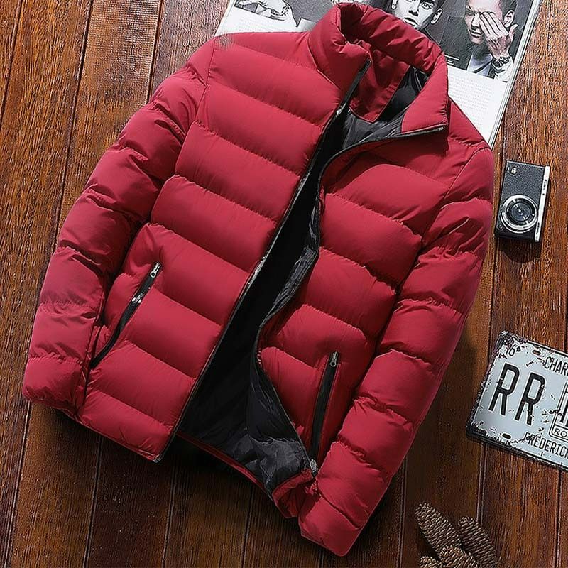 Original single autumn and winter sports padded jacket men's stand-up collar cardigan outdoor padded jacket casual jacket warm cotton