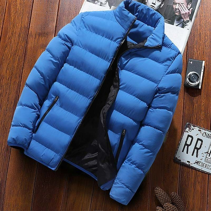 Original single autumn and winter sports padded jacket men's stand-up collar cardigan outdoor padded jacket casual jacket warm cotton