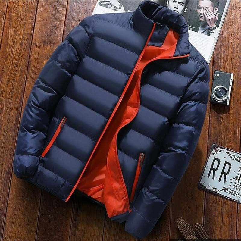 Original single autumn and winter sports padded jacket men's stand-up collar cardigan outdoor padded jacket casual jacket warm cotton