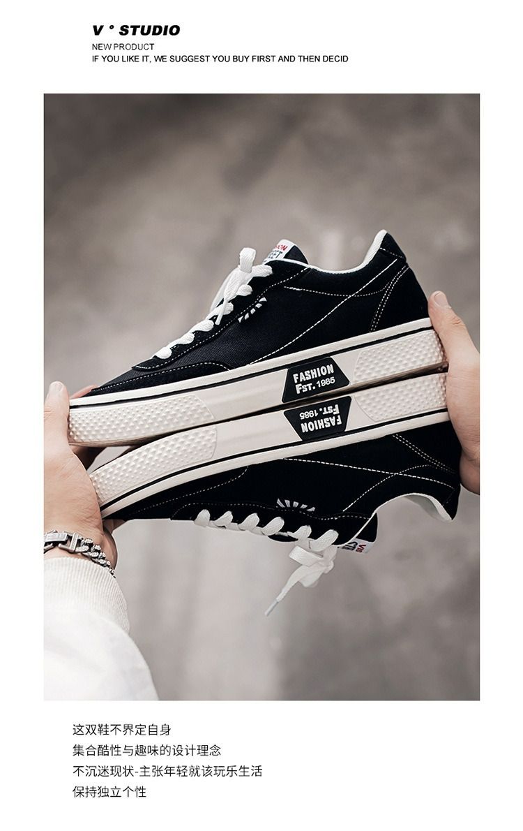 Canvas shoes men's couple models spring 2025 new casual all-match canvas shoes breathable trend fashion youth shoes