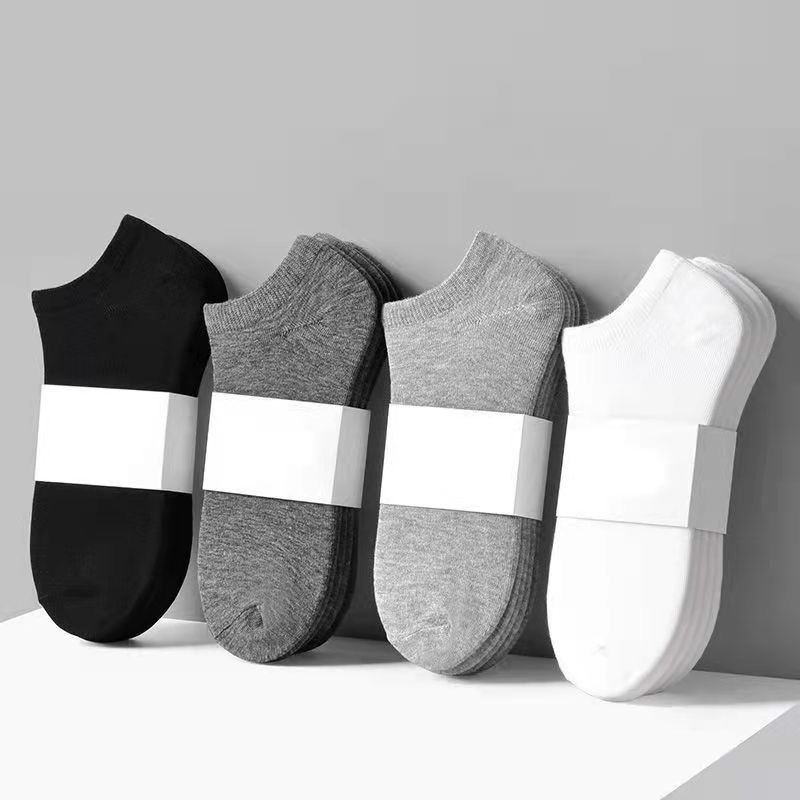 10 pairs of socks, men's sports socks, short tube socks, sweat-absorbent, lightweight and breathable