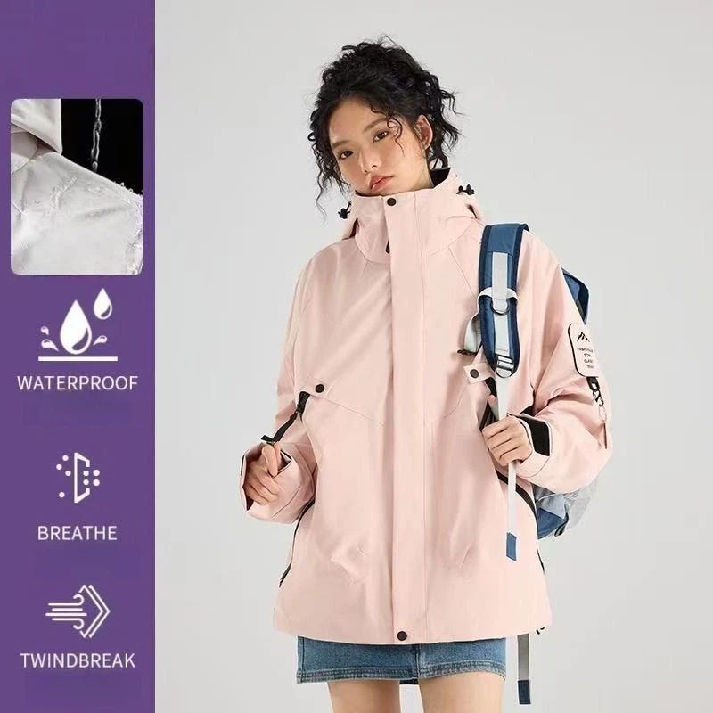 Spring and autumn thin single-layer jacket for men and women with the same outdoor hooded sports windproof and waterproof mountaineering suit tide brand