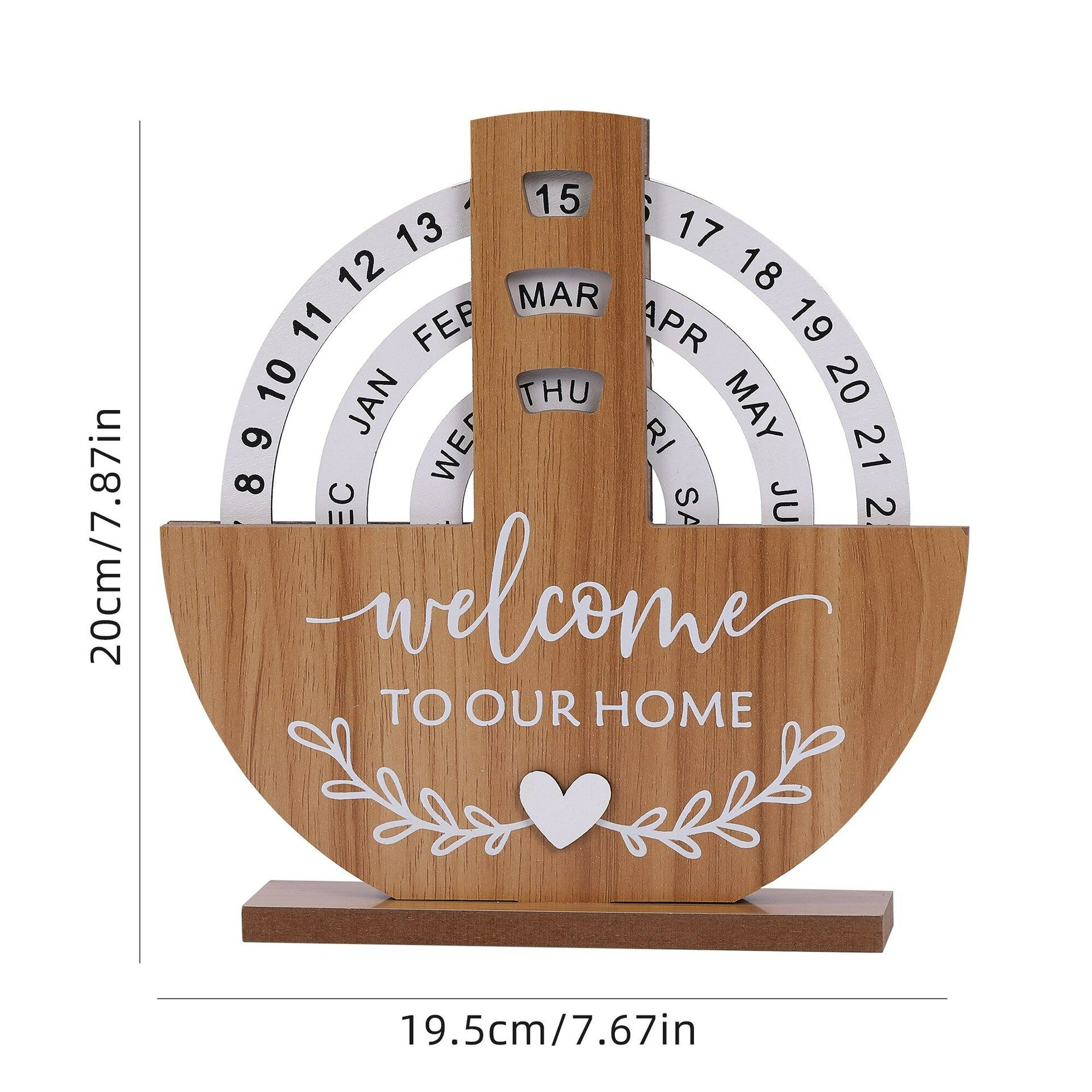 Wooden creative calendar perpetual calendar home decoration office desktop decoration manual rotating desk calendar