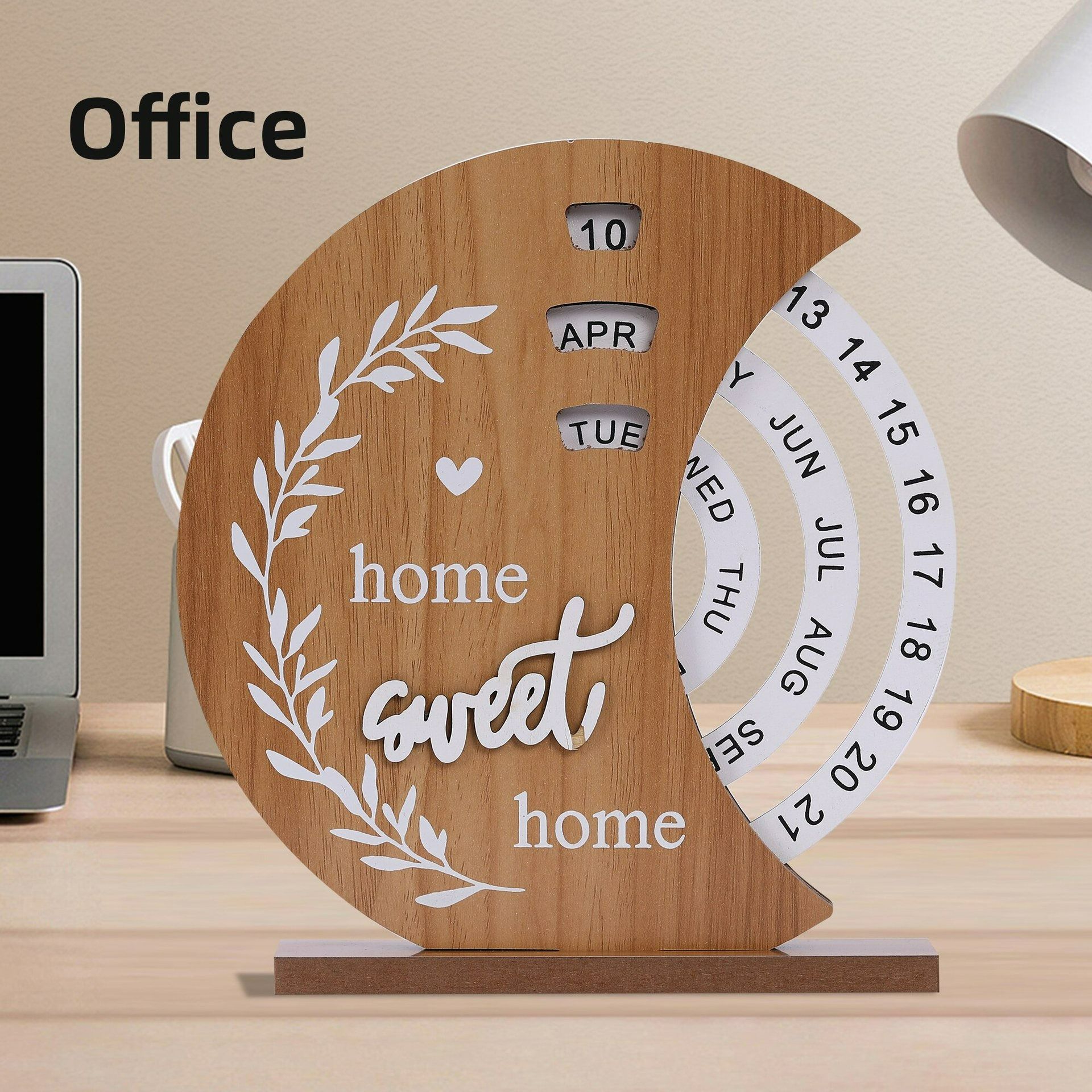 Wooden creative calendar perpetual calendar home decoration office desktop decoration manual rotating desk calendar