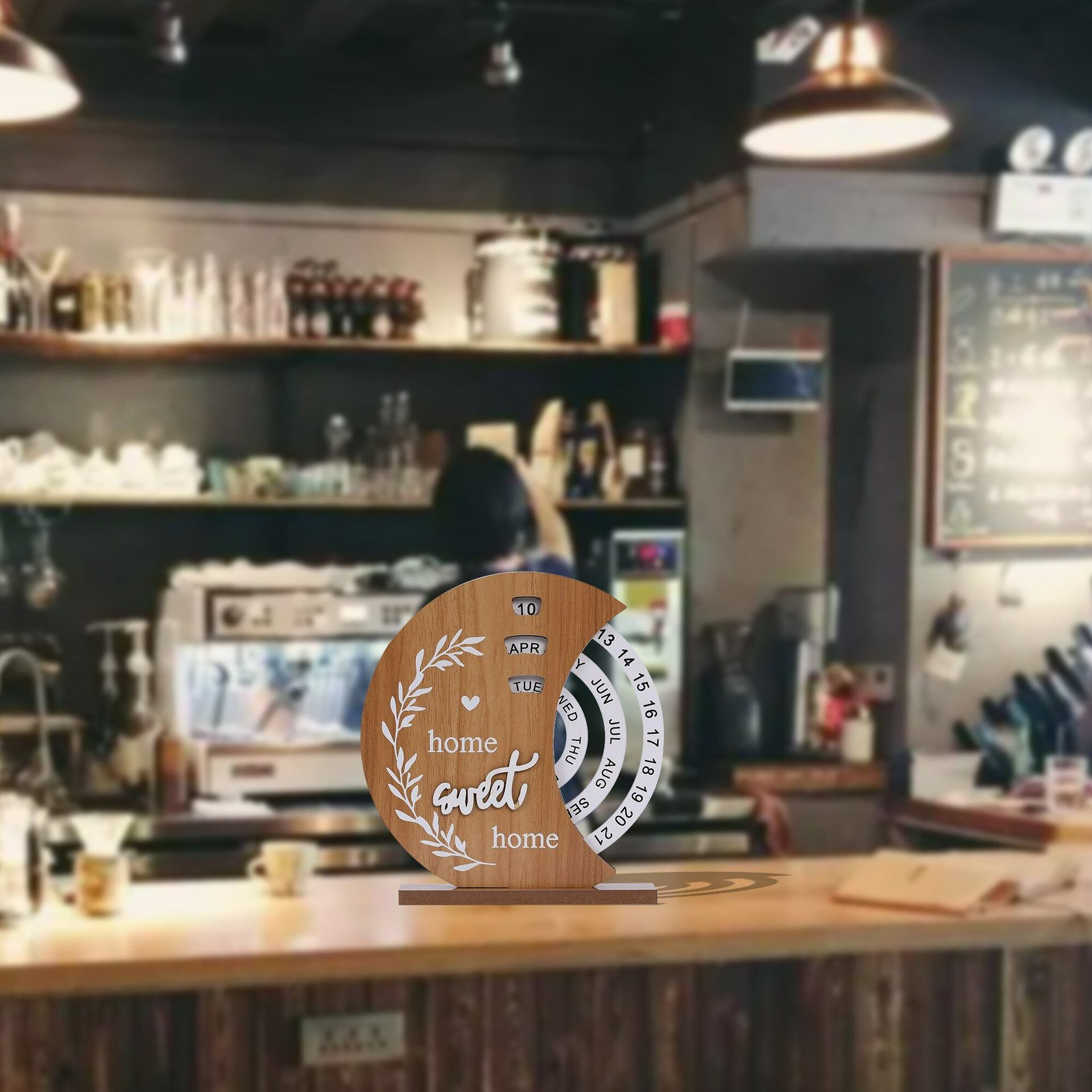 Wooden creative calendar perpetual calendar home decoration office desktop decoration manual rotating desk calendar