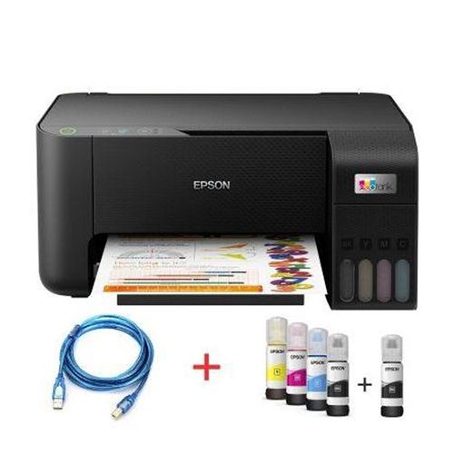 OFFER! OFFER!!!Epson Eco Tank L3210 A4 Printer (All-in-One) - Print / Scan / Copy + 1 Year Warranty FREE Printer Cable, & 4pcs INK Set!!