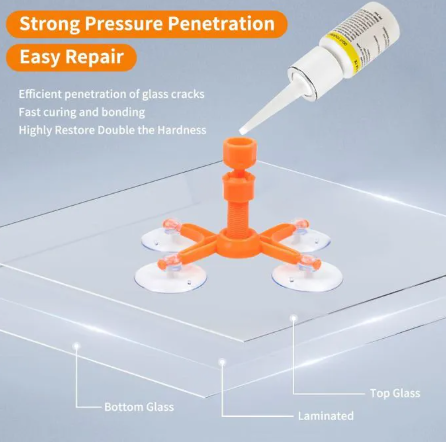Original Source Windscreen Repair Kit, Car Windscreen Crack Repair Kit With Durable Resin, Fix Auto Windscreen Glass Cracks, Chip, Bulls Eye, Star Break, Half Moon