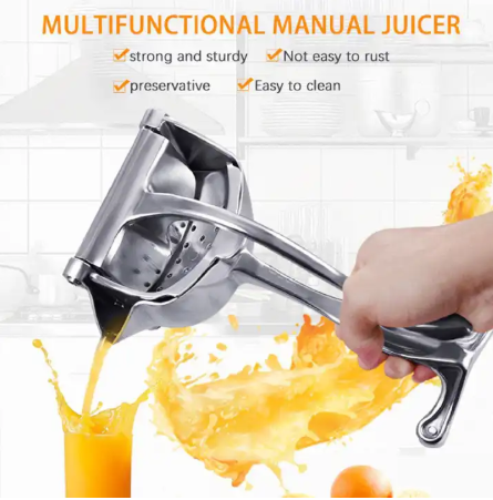 VERY HEAVY AND HIGH QUALITY METALLIC MANUAL FRUIT JUICER LEMON CITRUS JUICE SQUEEZER, JUICE EXTRACTOR PRESSER (SILVER)