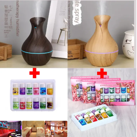 USB Aromatherapy Ultrasonic Humidifier and Scent Diffuser + 12pcs Different Scented Essential Oils. Keep the air moist and your home smelling lovely all at once!