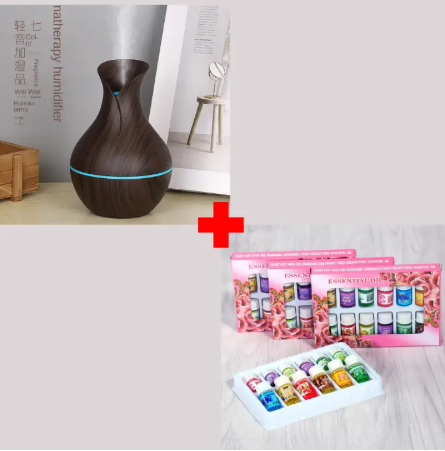 USB Aromatherapy Ultrasonic Humidifier and Scent Diffuser + 12pcs Different Scented Essential Oils. Keep the air moist and your home smelling lovely all at once!
