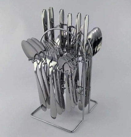 24pcs Pieces Heavy Stainless Steel Cutlery Set 6 Dinner Knives 6 Dinner Forks 6 Dinner Spoon 6 Tea Spoon