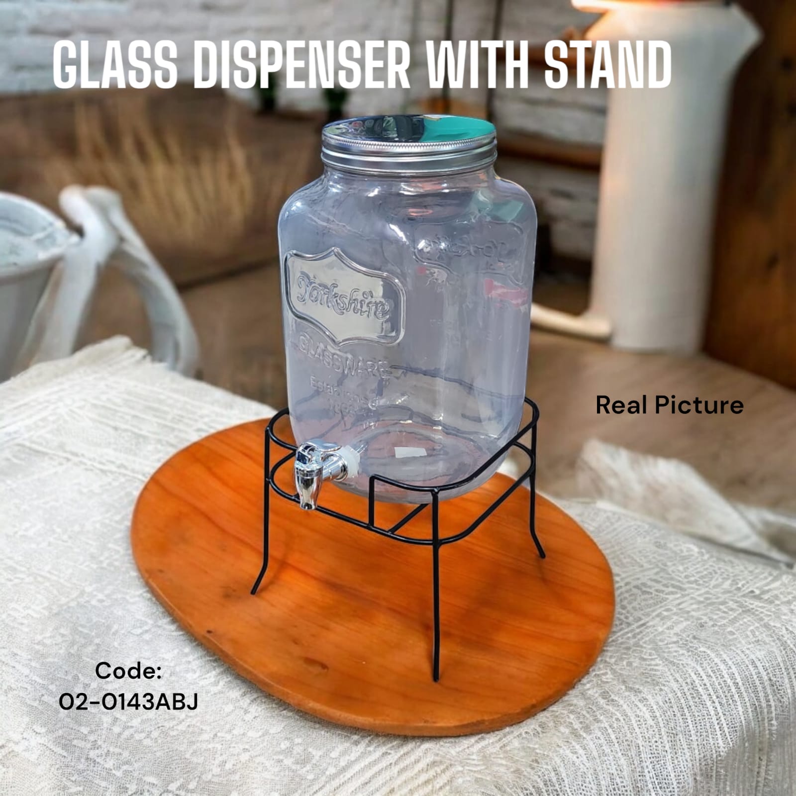 Classy Brand New Very High Quality Stylish and Luxurious Kitchen 02-0143ABJ 8ltrs Glass Juice Dispenser at Affordable Price